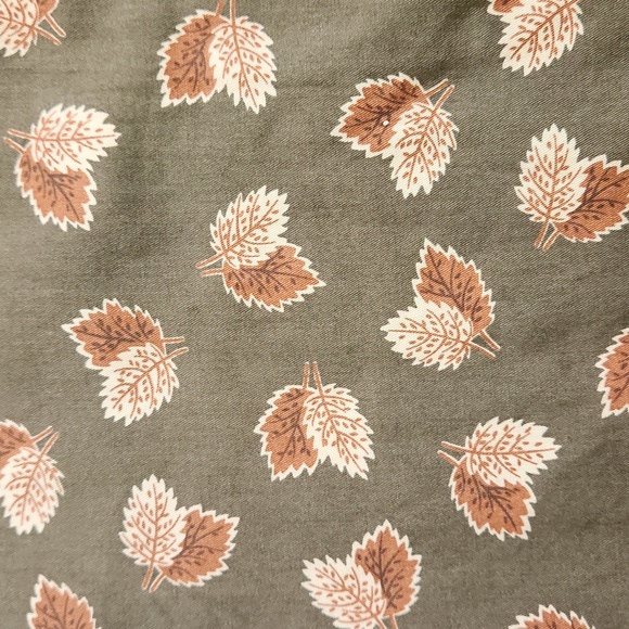 LORD & TAYLOR leaf print shirt XL olive green Kensington collection button down - Picture 2 of 4